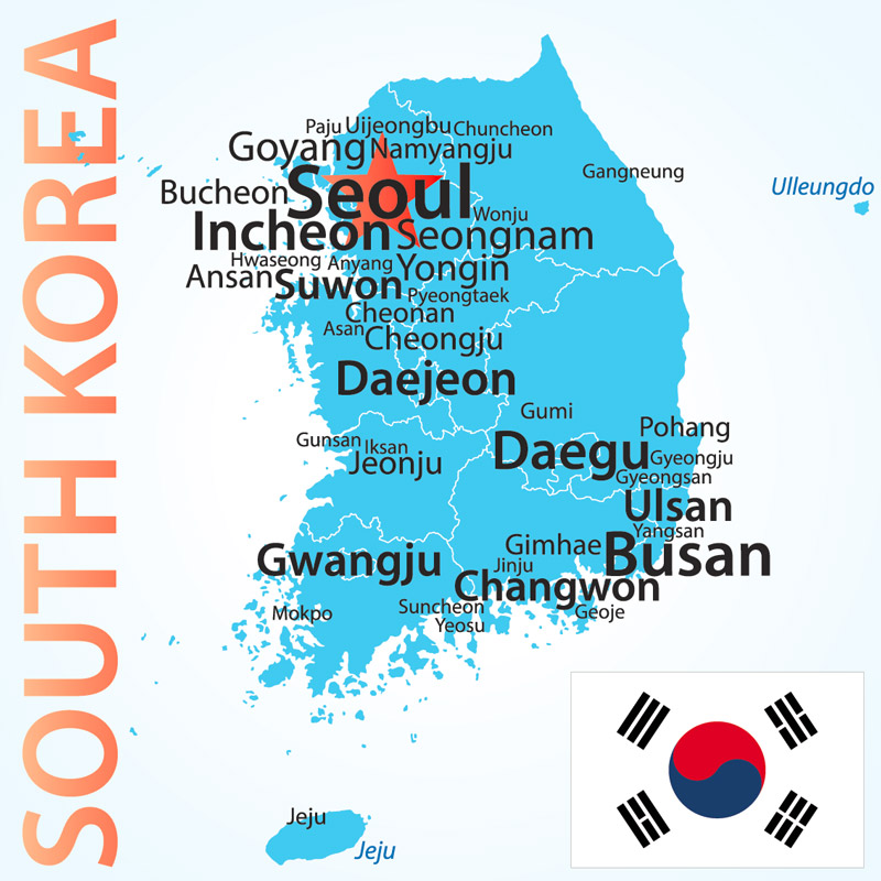 Corée - la carte